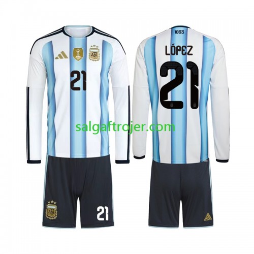 Argentina Jose Manuel Lopez 21 Fodboldtrøjer Børn Hjemmebanesæt World Cup 2026 Langærmet Argentina Jose Manuel Lopez 21 Fodboldtrøjer Børn Hjemmebanesæt World Cup 2026 Langærmet